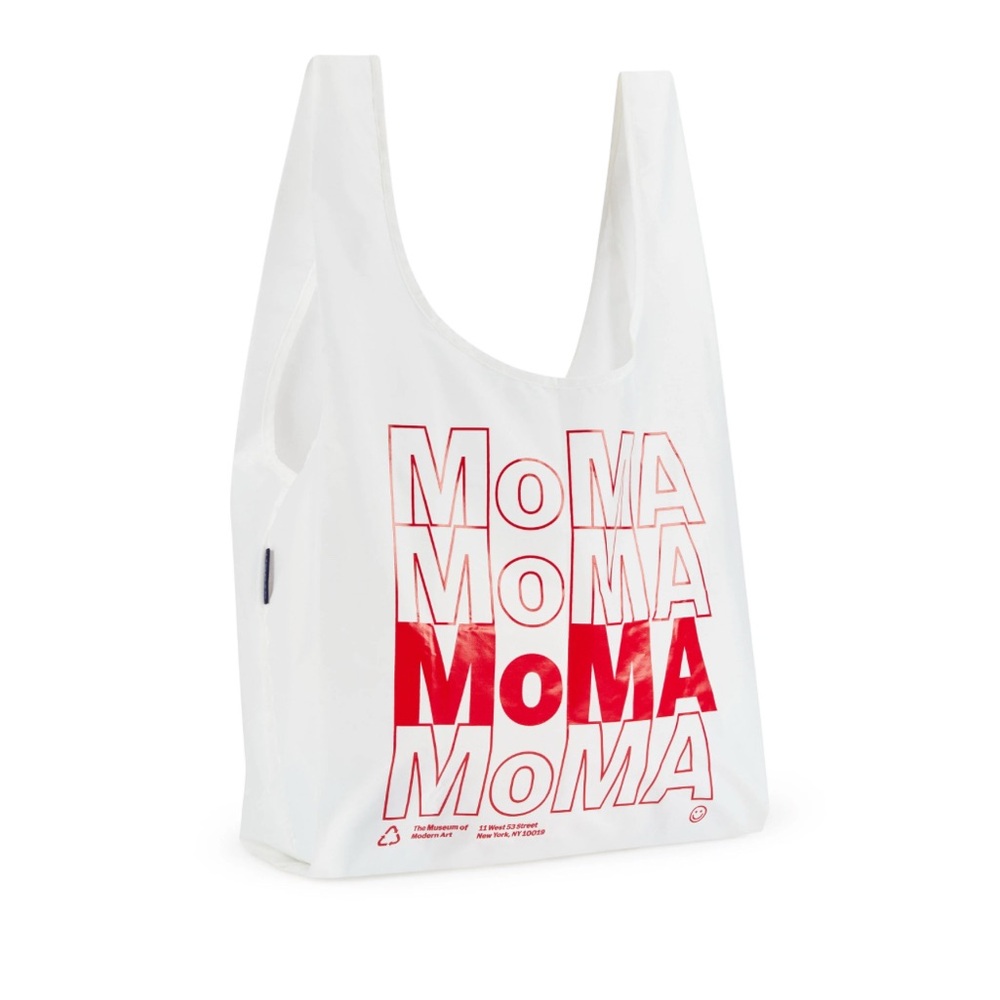 NWT BAGGU MoMA WHITE Standard Reusable Bag